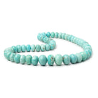 10 - 15.5mm Mongolian Turquoise Plain Rondelle 18 inch 53 Beads - Beadsofcambay.com