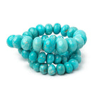 10 - 15mm Mongolian Turquoise Plain Rondelle 18 inch 55 Beads - Beadsofcambay.com