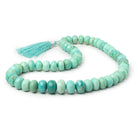 10 - 15mm Mongolian Turquoise Plain Rondelle Beads 18 inch 55 pieces - Beadsofcambay.com