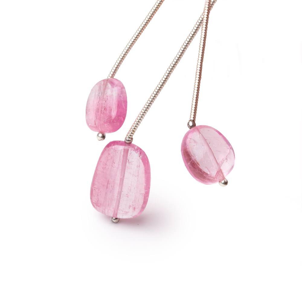 10 - 15mm Rubellite Tourmaline Plain Nugget Focal Beads Set of 3 AA - Beadsofcambay.com