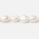 7x6.5-10x7mm Creamy White Baroque Freshwater Pearl 16 inch 35 Beads - BeadsofCambay.com