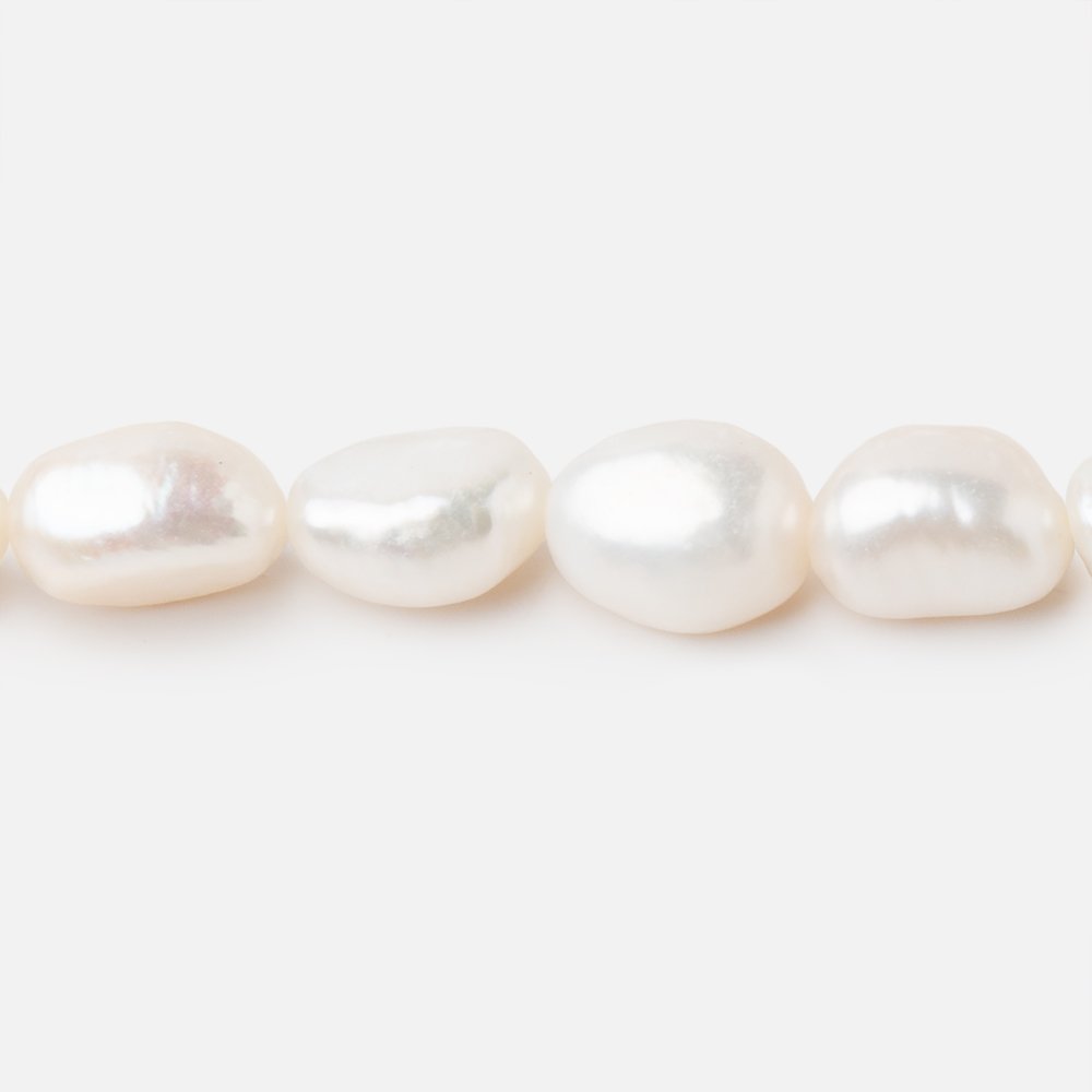 7x6.5-10x7mm Creamy White Baroque Freshwater Pearl 16 inch 35 Beads - BeadsofCambay.com