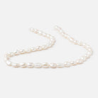 7x6.5-10x7mm Creamy White Baroque Freshwater Pearl 16 inch 35 Beads - BeadsofCambay.com