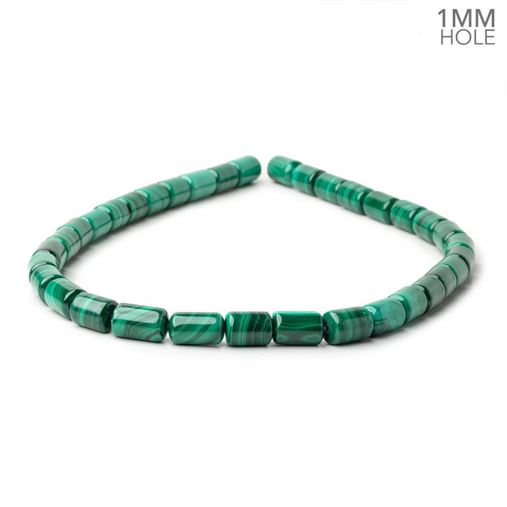 10.5 - 13.5mm Malachite Plain Tube Beads 14.5 inch 32 pieces 1mm Hole - Beadsofcambay.com