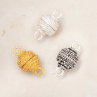 10mm Concentric Miligrain Design Magnetic Clasp 1 piece - Beadsofcambay.com