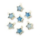 10mm Gold Leafed Santorini Blue Chalcedony Faceted Star 1 Pendant - Beadsofcambay.com
