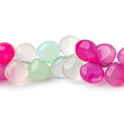 10mm Multi Color Chalcedony Plain Heart Beads 7.5 inch 44 pieces - Beadsofcambay.com