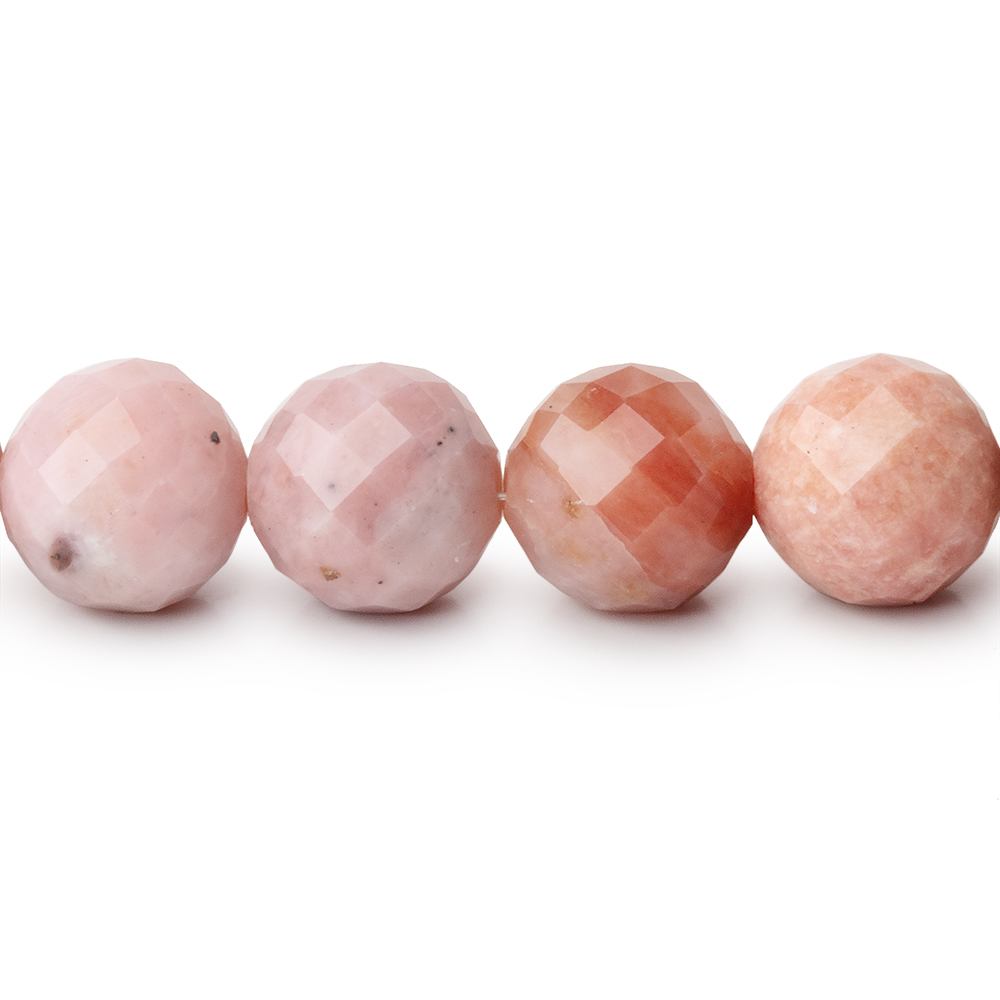 10mm Pink Peruvian Opal Faceted Round Beads 16 inch 42 pieces - Beadsofcambay.com