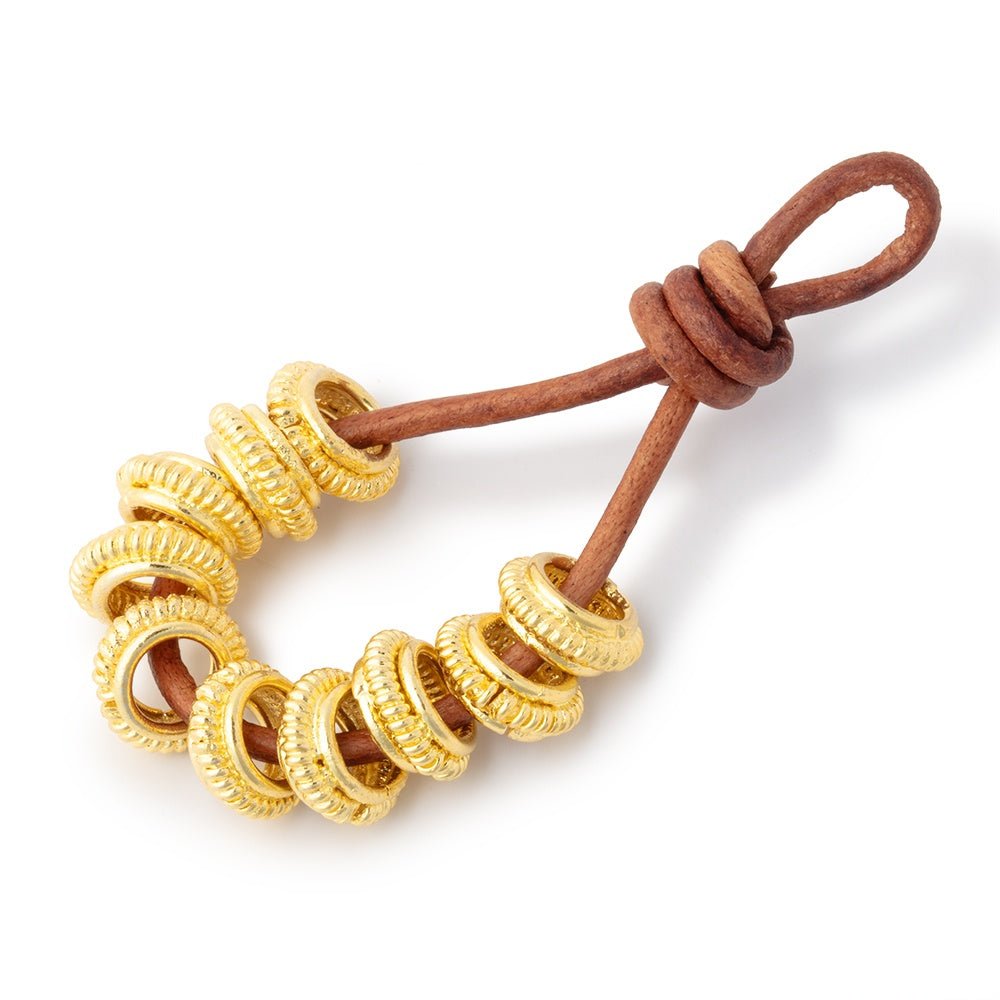 10mm Pinwheel Design Spacer Set of 10 Large Hole Beads - Beadsofcambay.com