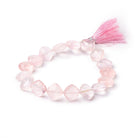 10mm Rose Quartz Faceted Pillow Beads 7.5 inch 17 pieces - Beadsofcambay.com