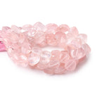 10mm Rose Quartz Faceted Pillow Beads 7.5 inch 17 pieces - Beadsofcambay.com