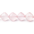 10mm Rose Quartz Faceted Pillow Beads 7.5 inch 17 pieces - Beadsofcambay.com