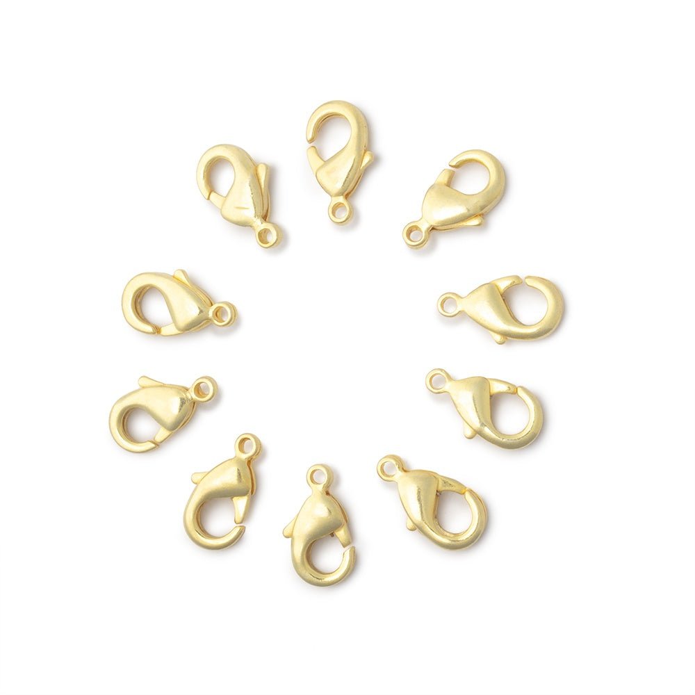 10mm Shiny Lobster Clasp Set of 10 Pieces - Beadsofcambay.com