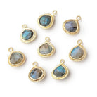 10mm Vermeil Rope Bezel Labradorite Faceted Heart 1 Pendant - Beadsofcambay.com