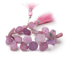 10x10-12x9mm Pink Sapphire Slice Beads 7 inch 28 pieces - Beadsofcambay.com