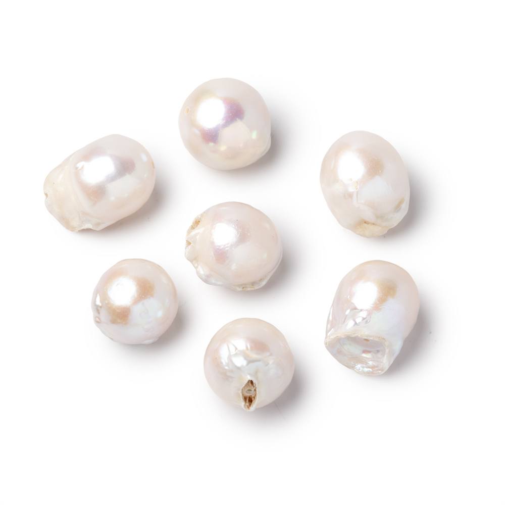 10x10-15x11mm White Ultra Baroque Freshwater Pearl Focal 1 piece - Beadsofcambay.com