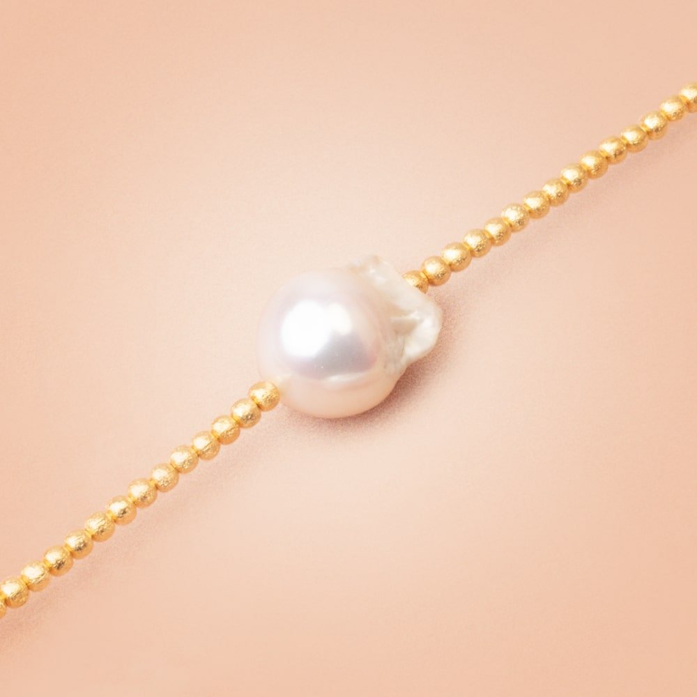 10x10 - 15x11mm White Ultra Baroque Freshwater Pearl Focal 1 piece - Beadsofcambay.com