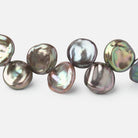 10x10mm Green Peacock Top Drill Keshi Freshwater Pearls 15 inch 54 Beads - Beadsofcambay.com