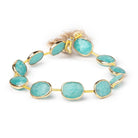 10x13mm Vermeil Bezel Amazonite Faceted Nugget Strand 10 Beads - Beadsofcambay.com
