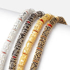 10x5mm Floral Design Tube Beads 8 inch 21 pieces - Beadsofcambay.com