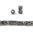 10x5mm Heart & Paisley Design Tube Beads 8 inch 20 pieces - Beadsofcambay.com