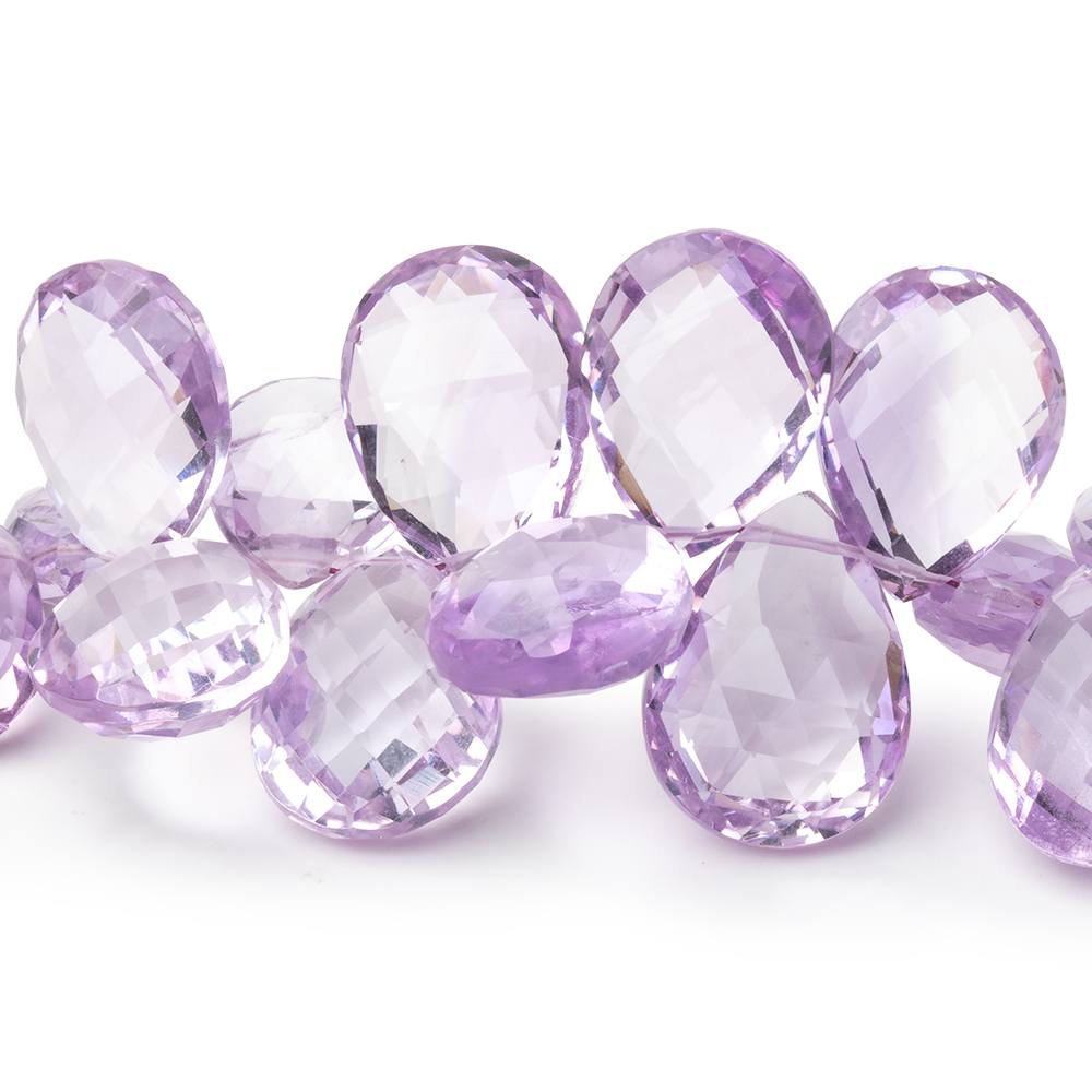 10x7 - 16x12mm Pink Amethyst Faceted Pear 8 inch 53 Beads AAA - Beadsofcambay.com