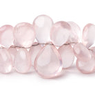 10x7 - 20x16mm Rose Quartz Plain Pear 6 inch 46 Beads AA - Beadsofcambay.com