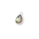 10x7.5mm Silver Bezel Multi Flash Labradorite Faceted Pear Pendant 1 Focal - Beadsofcambay.com