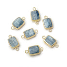 10x8mm Gold Leafed Kyanite Plain Rectangle 1 Connector - Beadsofcambay.com