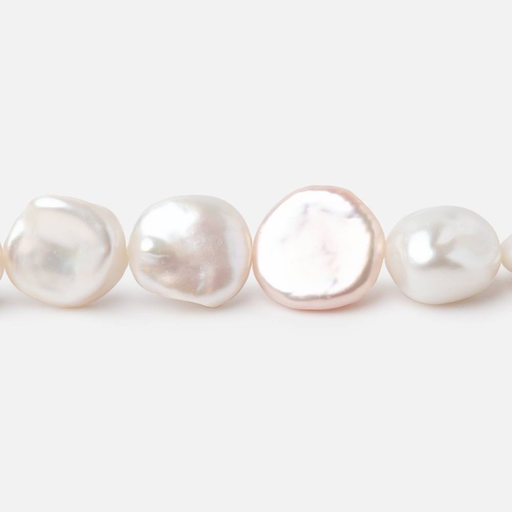 10x9 - 13x13mm Off White Keshi Freshwater Pearls 15.5 inch 36 beads - Beadsofcambay.com