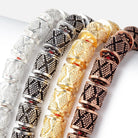 10x9mm Miligrain Diamond Design Tube Beads 7.5 inch 18 pieces - Beadsofcambay.com