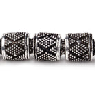 10x9mm Miligrain Diamond Design Tube Beads 7.5 inch 18 pieces - Beadsofcambay.com