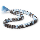 11-12mm Banded Owyhee Denim Blue Opal Faceted Rondelle 16 inch 51 Beads - Beadsofcambay.com