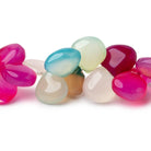 11 - 12mm Multi Color Chalcedony Plain Heart Beads 7.25 inch 39 pieces - Beadsofcambay.com