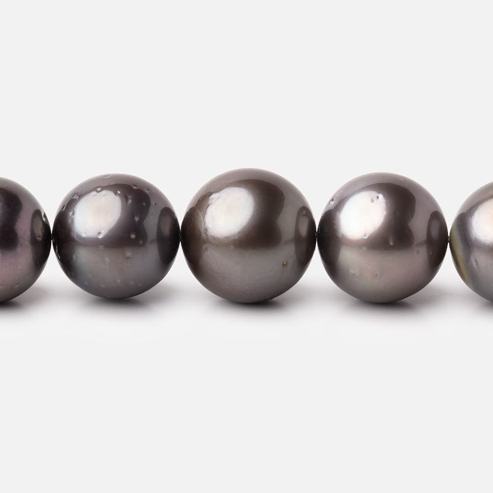 11-13mm Peacock Tahitian Saltwater Pearl 16 inch 35 Beads AA - Beadsofcambay.com