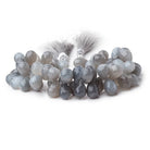 11-13mm Platinum Gray Moonstone Faceted Tear Drop Beads 8 inch 58 pieces - Beadsofcambay.com