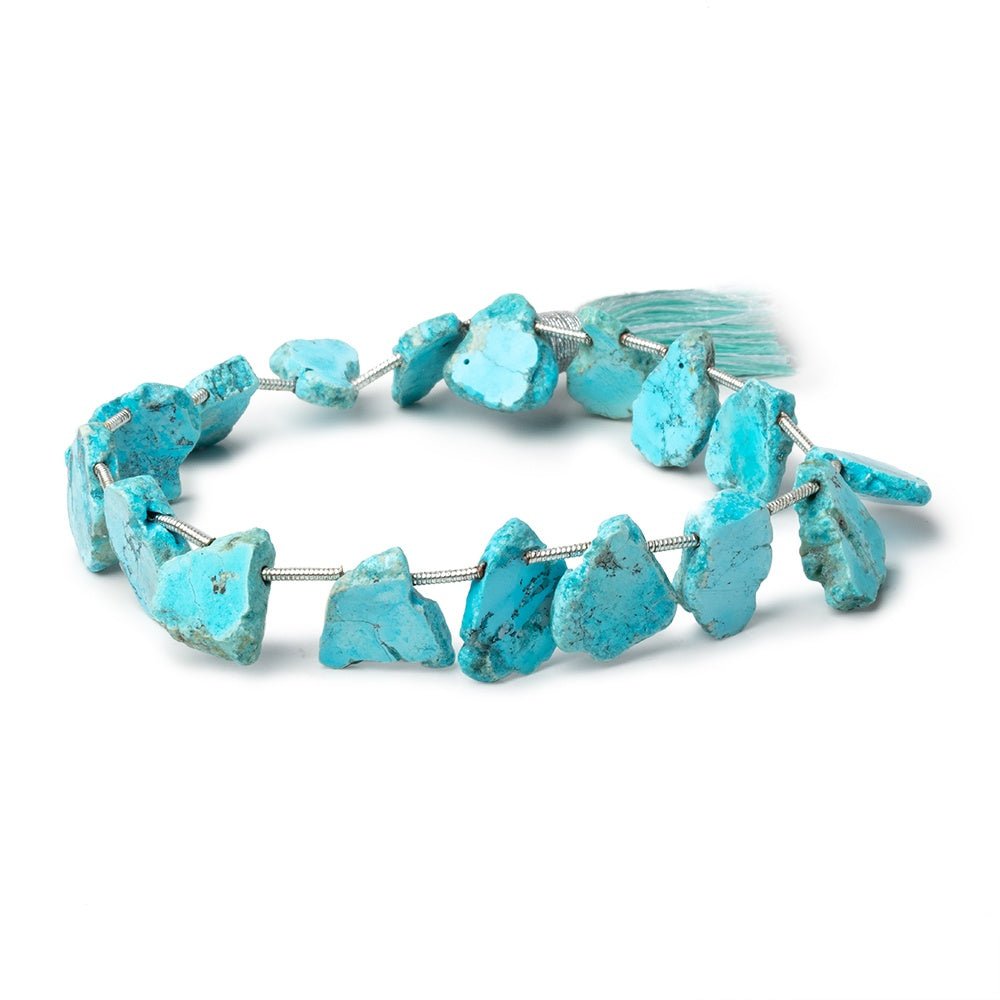 11-13mm Sleeping Beauty Turquoise Slice Beads 8 inch 17 pieces - Beadsofcambay.com