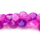 11 - 14mm Orchid Purple Chalcedony Plain Heart 7.5 inch 48 Beads - Beadsofcambay.com