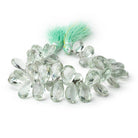 11-15mm Prasiolite Faceted Pear Beads 7.5 inch 46 pieces AAA - Beadsofcambay.com