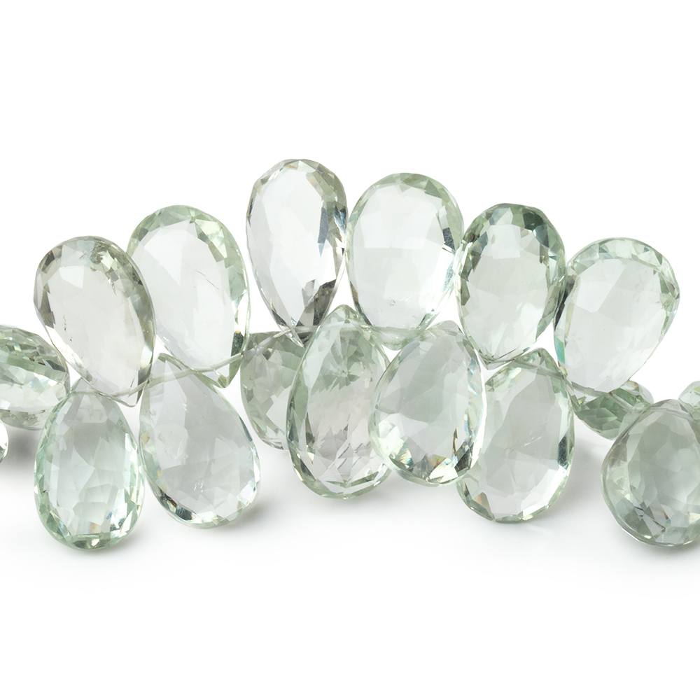 11-15mm Prasiolite Faceted Pear Beads 7.5 inch 46 pieces AAA - Beadsofcambay.com