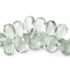 11-15mm Prasiolite Faceted Pear Beads 7.5 inch 46 pieces AAA - Beadsofcambay.com