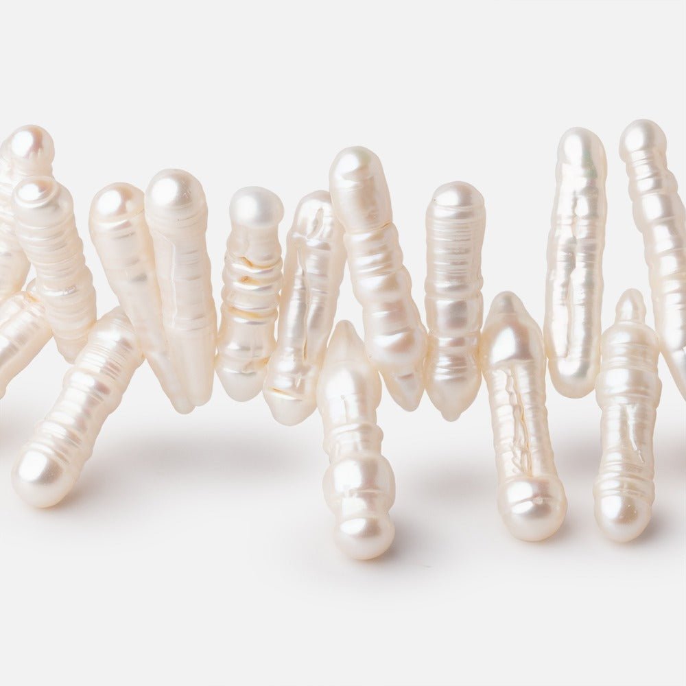 11 - 17mm Cream Top Drill Biwa Freshwater Pearls 16 inch 100 beads AAA - Beadsofcambay.com