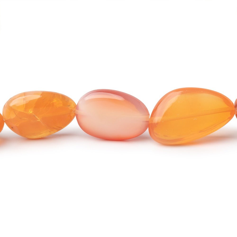 11 - 20mm Mexican Fire Opal Plain Nugget Beads 17 inch 32 pieces - Beadsofcambay.com