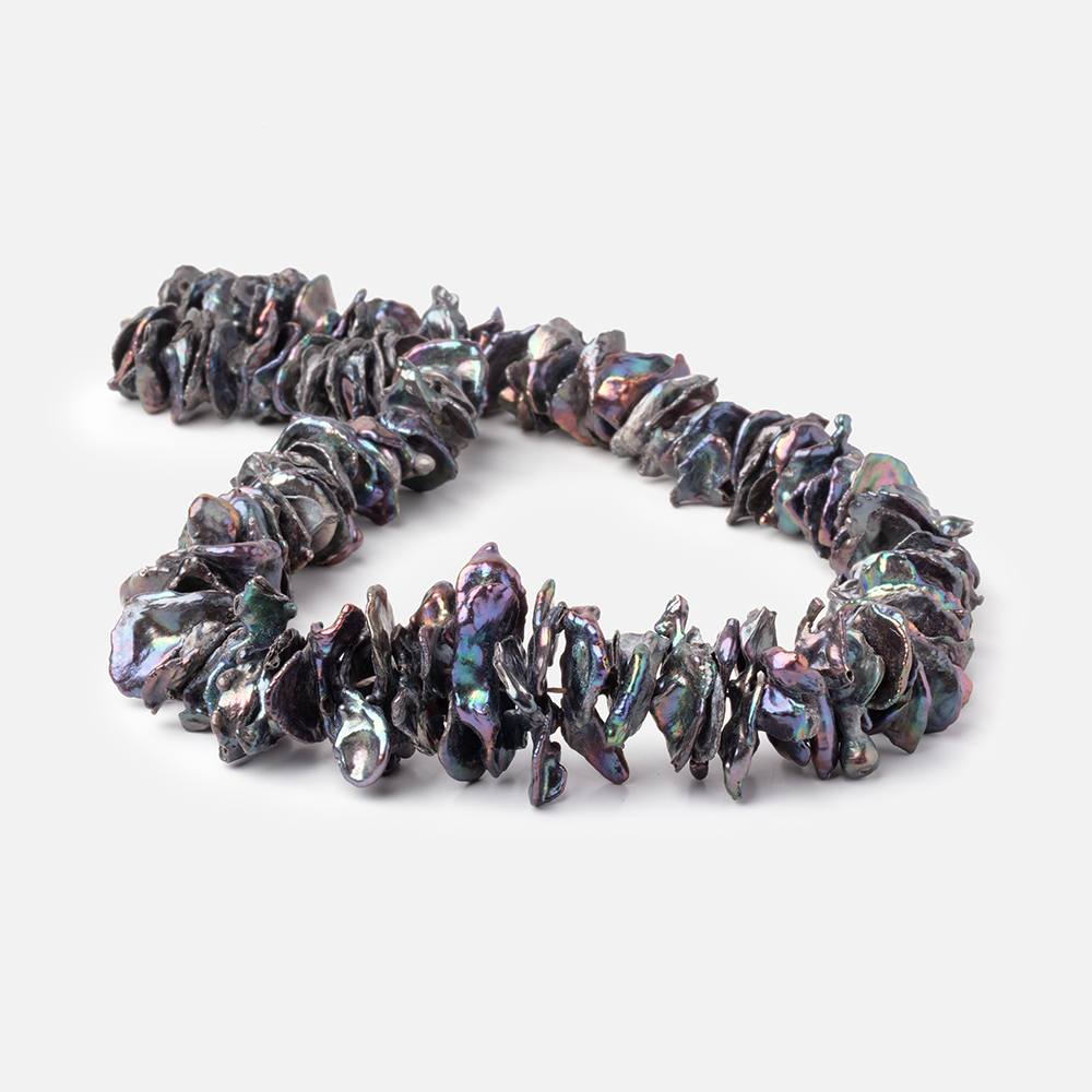 11 - 27mm Peacock Center Drill Ultra Keshi Freshwater Pearls 16 inch 120 Beads - Beadsofcambay.com