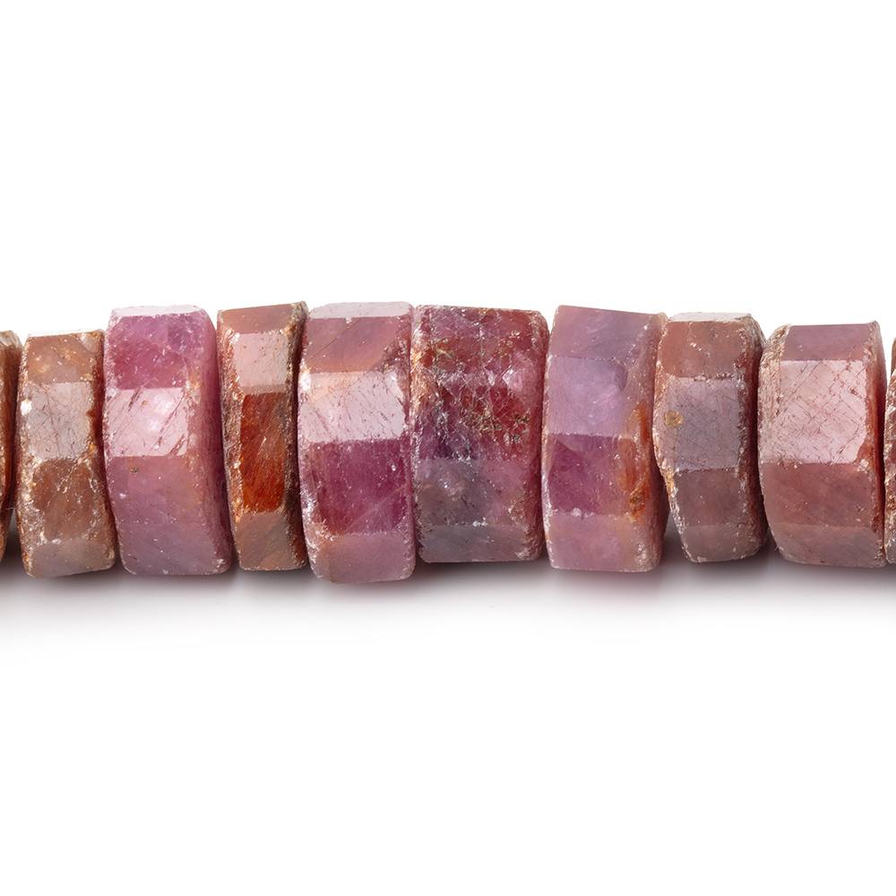 11.5 - 14mm Ruby Natural Crystal Heishi Beads 16 inch 80 pieces - Beadsofcambay.com