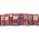 11.5 - 14mm Ruby Natural Crystal Heishi Beads 16 inch 80 pieces - Beadsofcambay.com