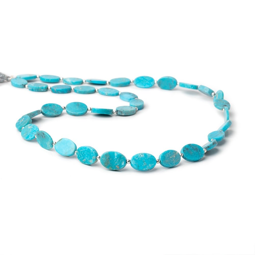 11.5x7.5-13x9mm Sleeping Beauty Turquoise Plain Ovals 20 inch 36 Beads AA - Beadsofcambay.com