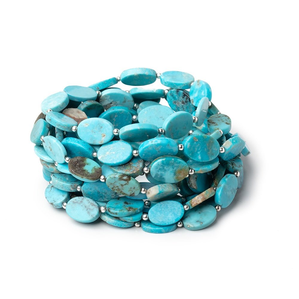 11.5x7.5-13x9mm Sleeping Beauty Turquoise Plain Ovals 20 inch 36 Beads AA - Beadsofcambay.com