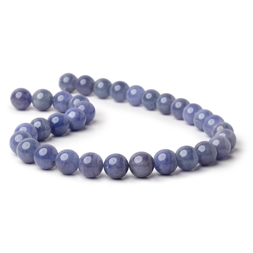 11.7mm Tanzanite Plain Round Beads 15 inch 33 pieces AA - Beadsofcambay.com