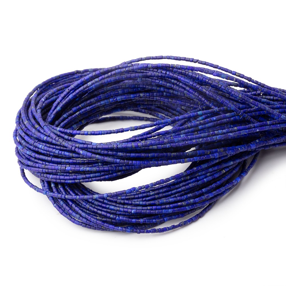 1mm Lapis Lazuli Micro-Plain Tube Beads 15 inches AA Grade - BeadsofCambay.com